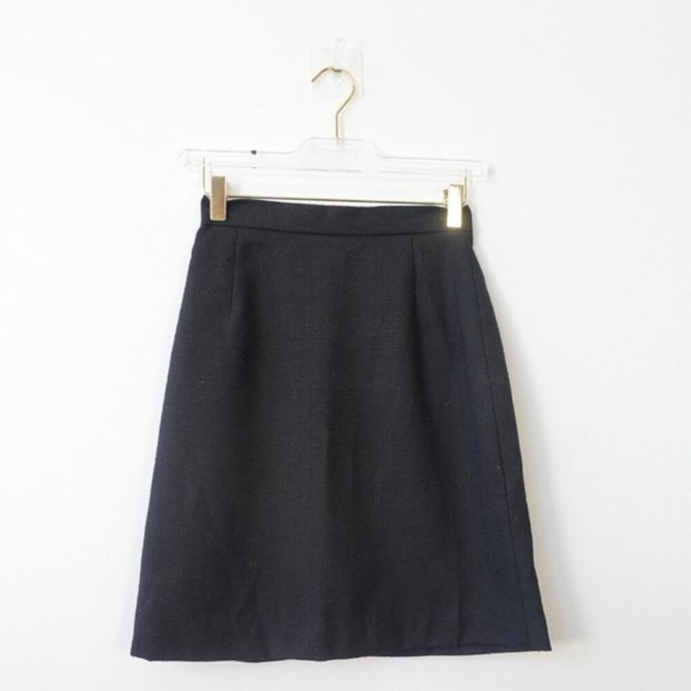 90s Minimalist Mini Skirt Womens Black A Line Pencil Academia Corporate Goth